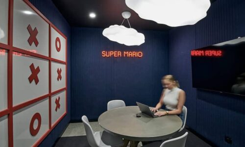 creativecubes carlton meeting room with super mario on wall