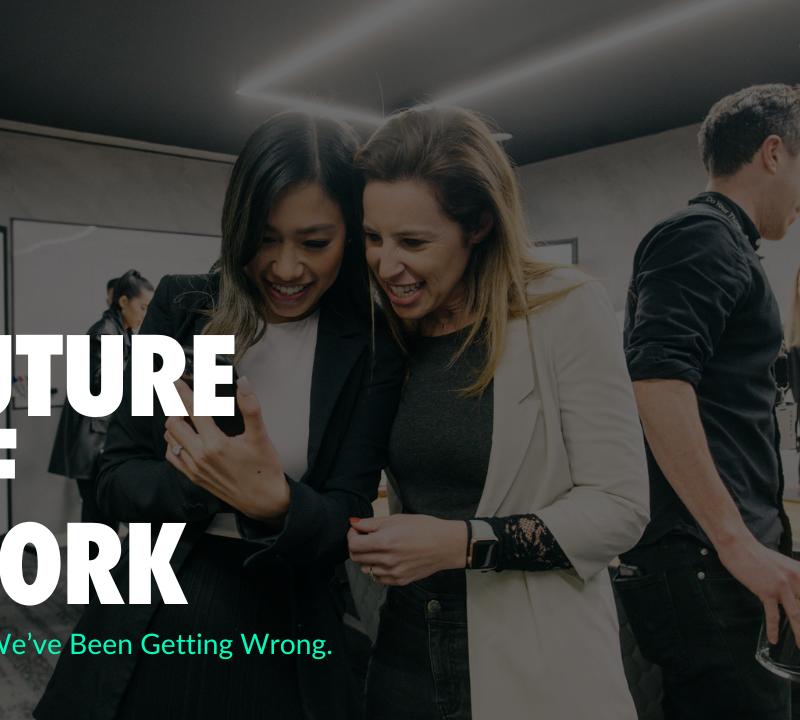 misconceptions about the Future of Work, including hybrid work, AI impacts, re-skilling, and employee wellbeing.