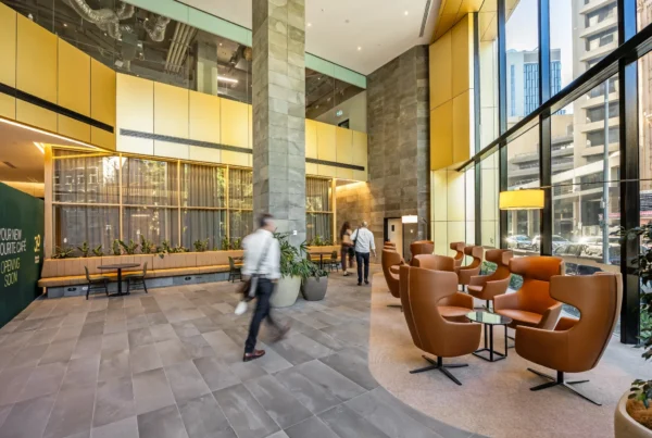 Modern coworking lounge at CreativeCubes.Co Adelaide