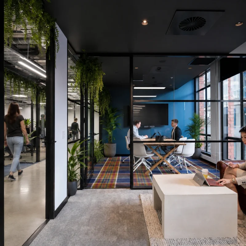 Serviced private offices for hybrid teams with flexible lease terms and meeting rooms