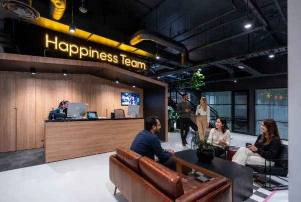 Growing business team using flexible office space at CreativeCubes.Co