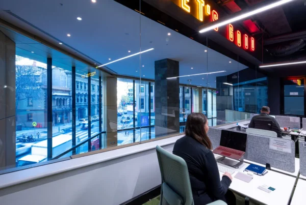 Australian SME team collaborating inside a flexible CreativeCubes.Co coworking space